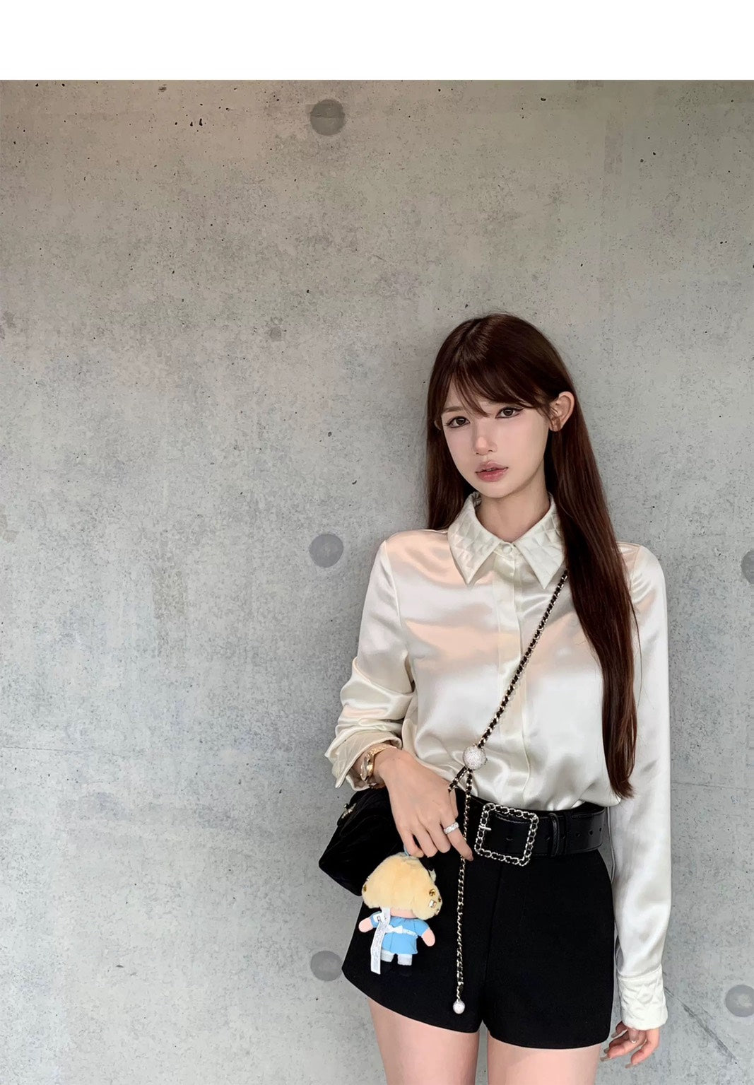 Thu. Lux系列 貴氣醋酸手工菱格壓印襯衫