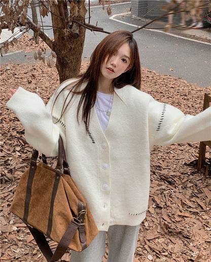 Wed. 軟糯縫線感落肩外套