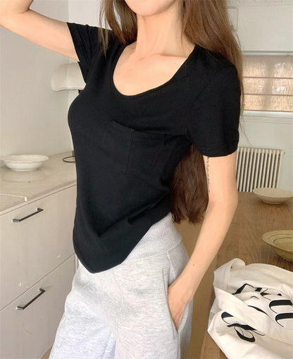 Fri. 慵懶美式基礎百搭口袋上衣 黑