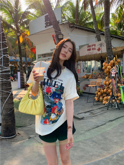 Mon. 小美人魚卡通上衣 白