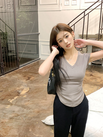 Mon. 氣質顯瘦OL九分休閒褲 黑