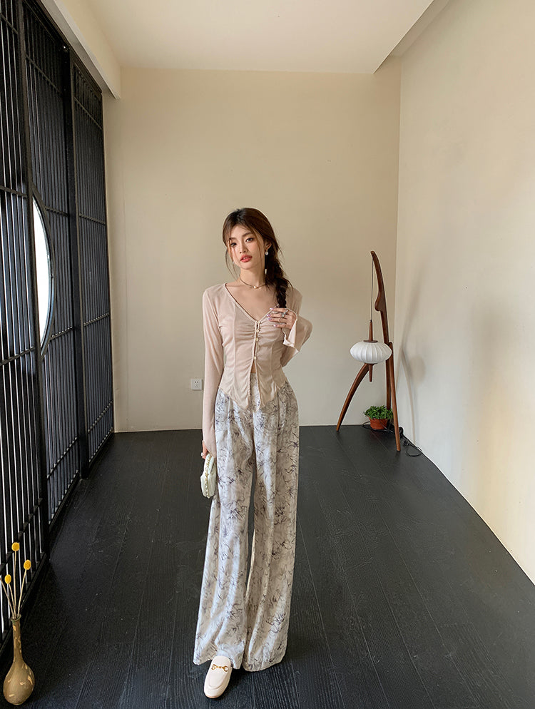 Mon. 紮染水墨印花休閒褲