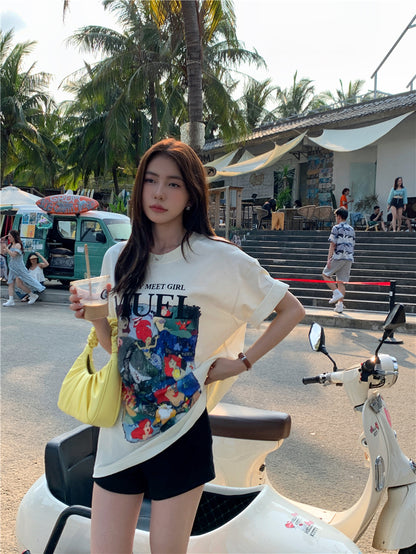 Mon. 小美人魚卡通上衣 白