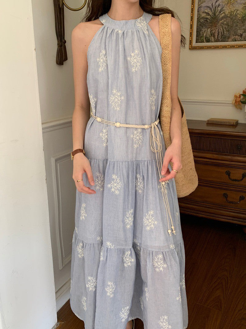 Mon. 濟州島歐膩海洋度假碎花長洋裝