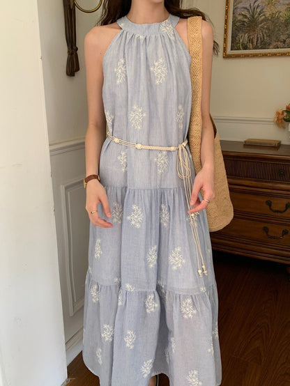 Mon. 濟州島歐膩海洋度假碎花長洋裝