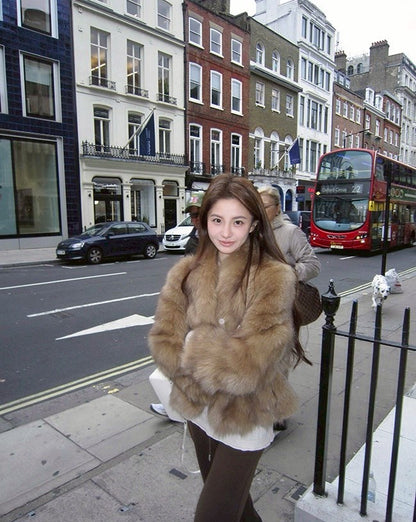 Fri. 中古畫報 雙定染saga仿狐狸毛皮草