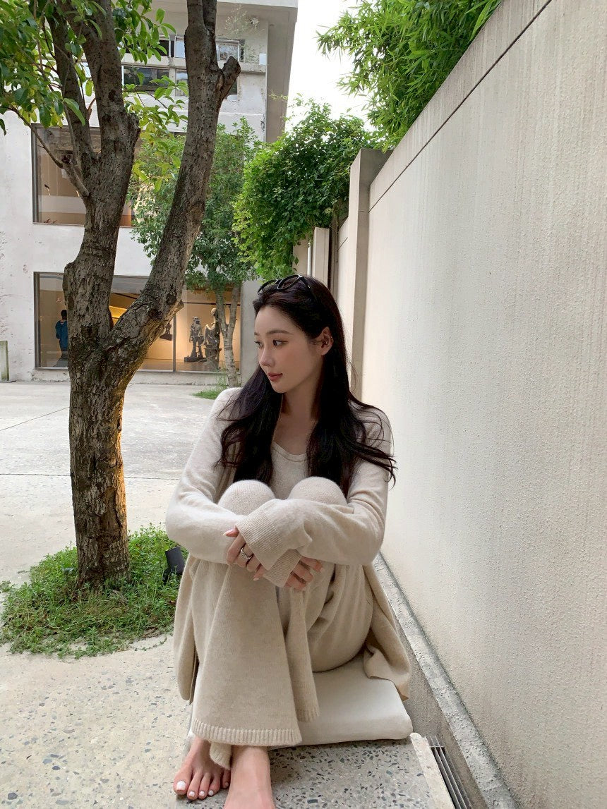 Fri. 柔暖fufu慵懶針織三件套 燕麥/灰