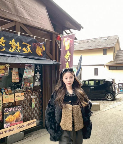 Fri. 羔羊毛暖綿綿復古撞色馬甲