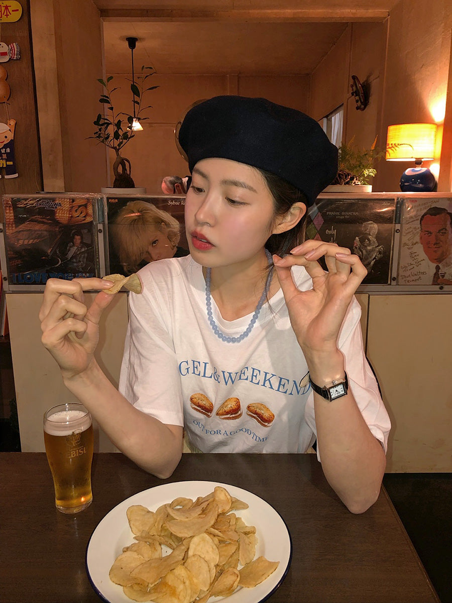 Sun. 韓國Bagel白色T