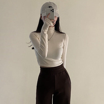 Mon. 韓女命定 百搭高領針織打底上衣 奶白/深藍/黑（加購不單售）