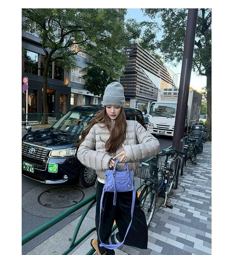 Thu. 阿爾納花園高90國際絨美式排骨羽絨外套 銀灰色