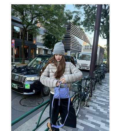 Thu. 阿爾納花園高90國際絨美式排骨羽絨外套 銀灰色