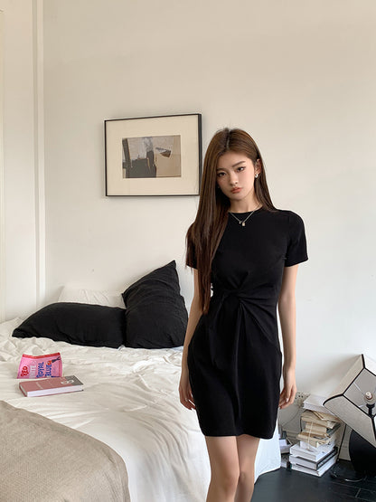 Wed. 收腰休閒連身裙 黑