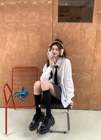 Mon. 學院百搭百褶裙 灰