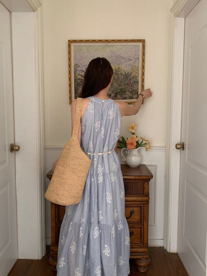 Mon. 濟州島歐膩海洋度假碎花長洋裝