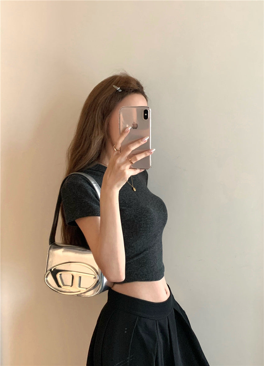 Sun. 復古圓領正肩短上衣 3色