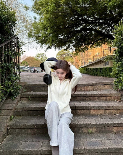 Fri. 韓系私服！多穿百搭H型連帽針織外套 杏色