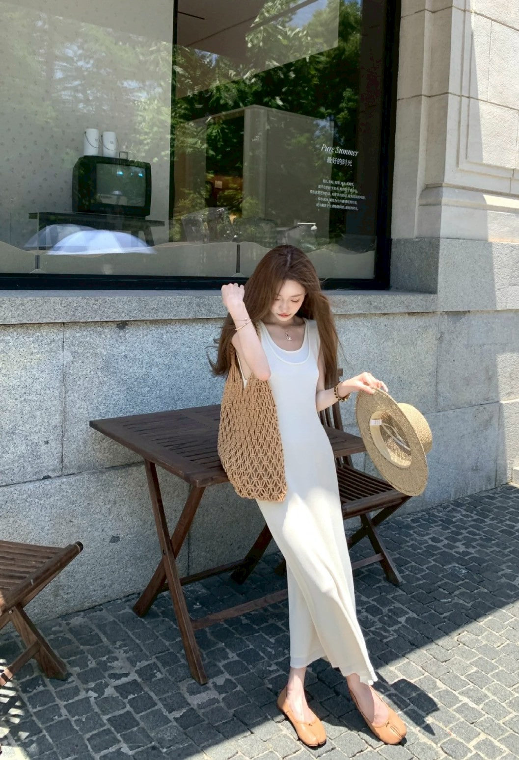 Mon. 簡約懶人裙 summer度假針織連身裙