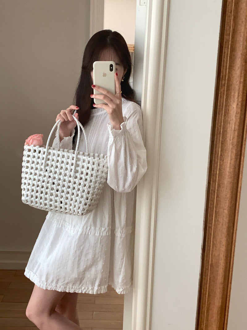 Mon. 甜心顏值娃娃領高腰襯衫裙