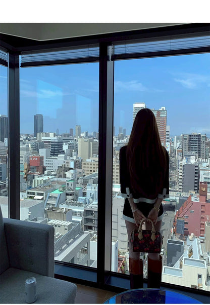 Tue. di*r天菜女友黑白撞色針織短褲2件套