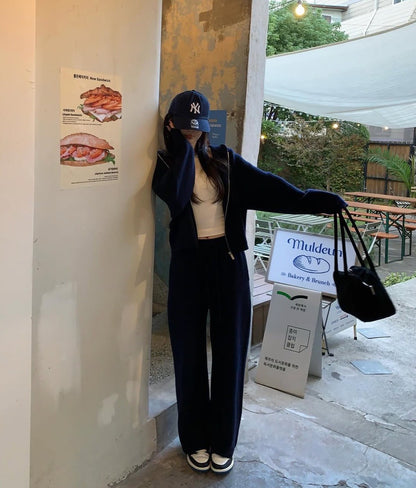 Fri. 博主主推款 軟糯Bassic休閒套裝 深藍