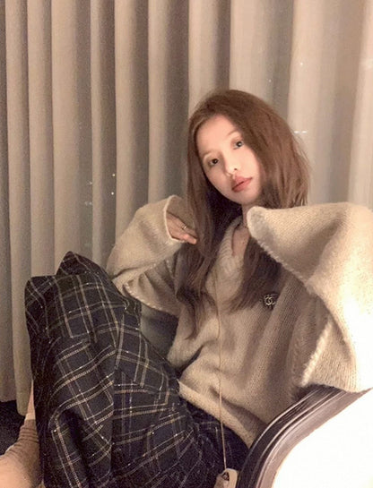 Fri. 通勤格紋魚尾高腰半身裙