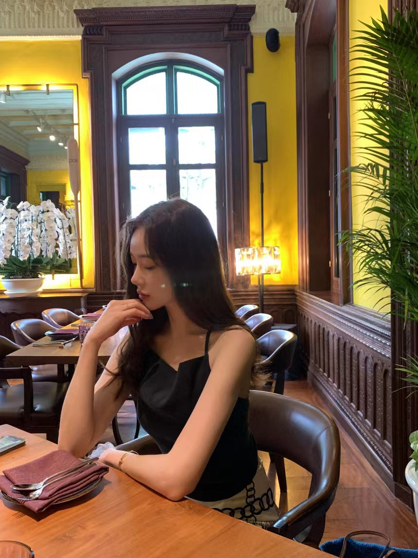 Sun. 後背綁帶平口上衣 老錢幾何半身魚尾裙