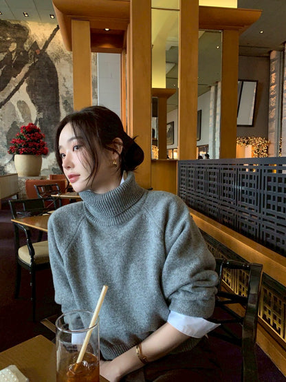 Fri. 高級感穿 高領針織毛衣（不含內搭）灰