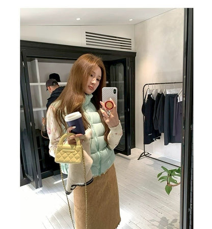 Thu. 秋冬復古褶皺半身裙 卡其