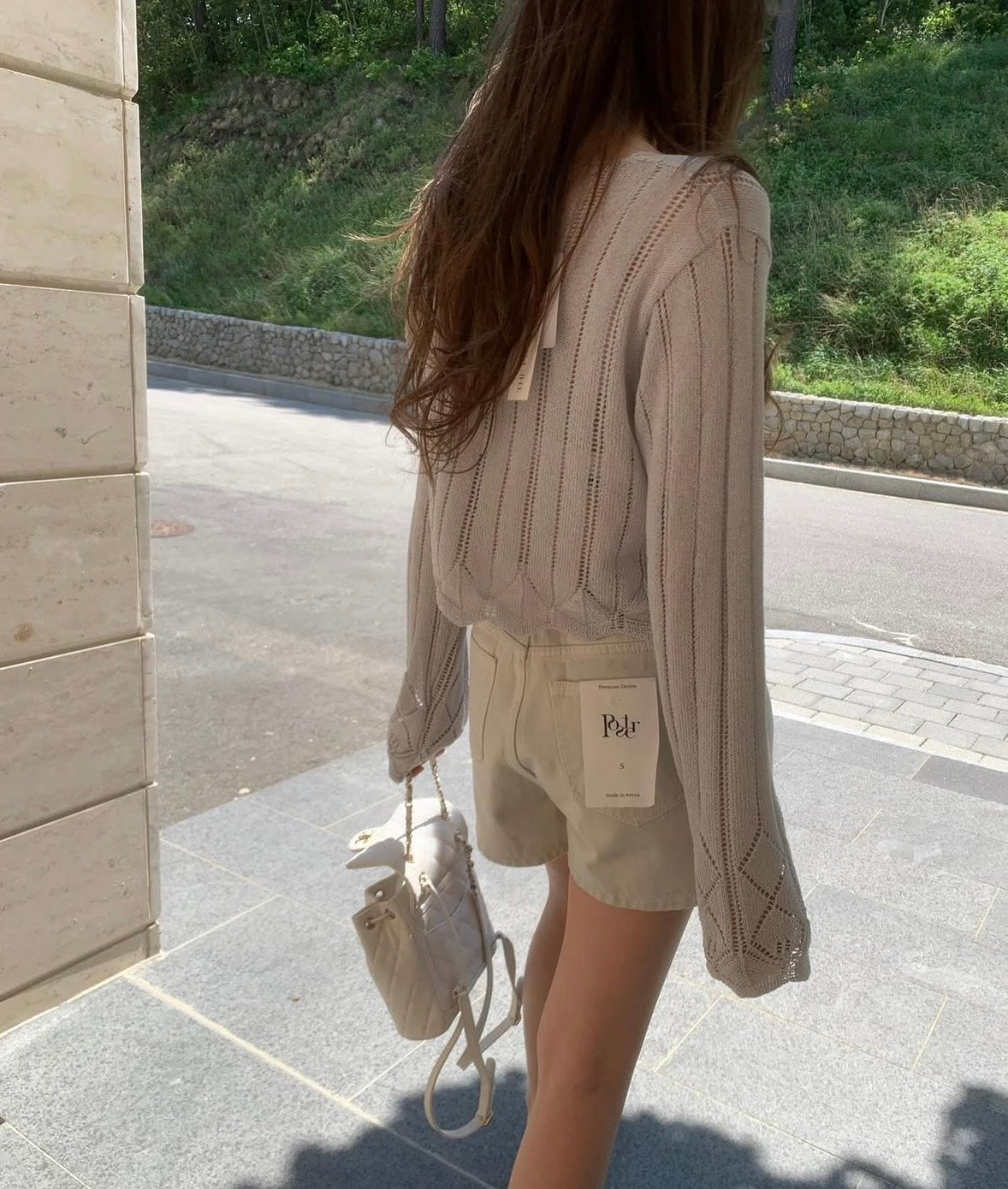 Tue. 氣質排扣針織空調外套 灰/米白