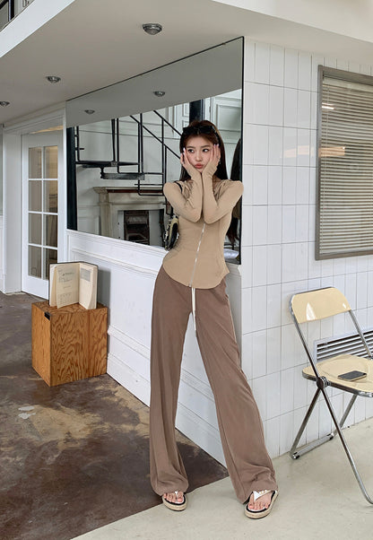 Sat. 美式修身連帽外套 卡其