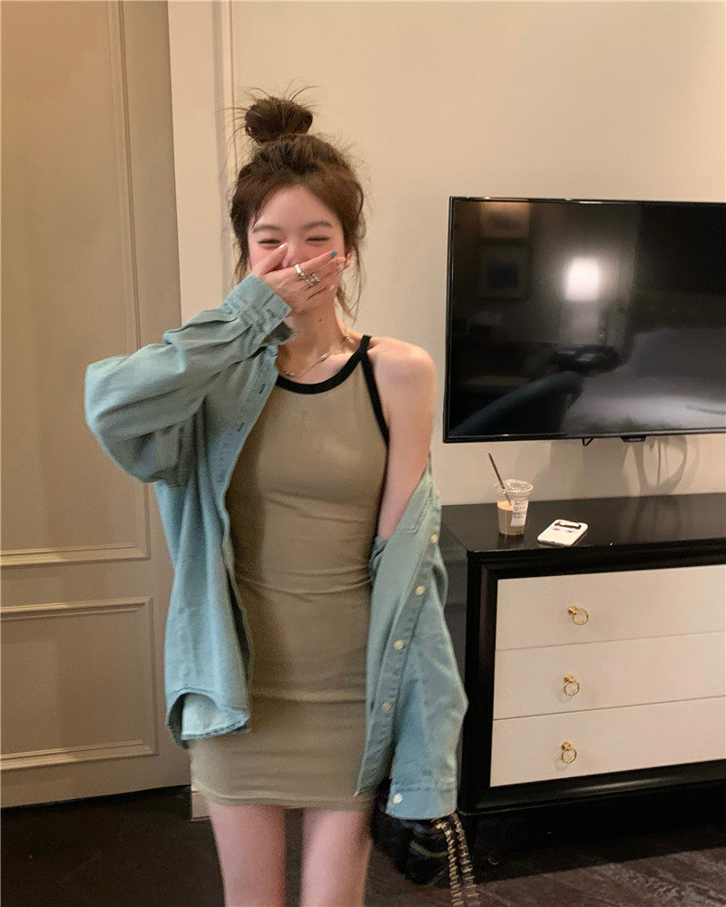 Wed. 純欲男友襯衫 & 撞色連身裙