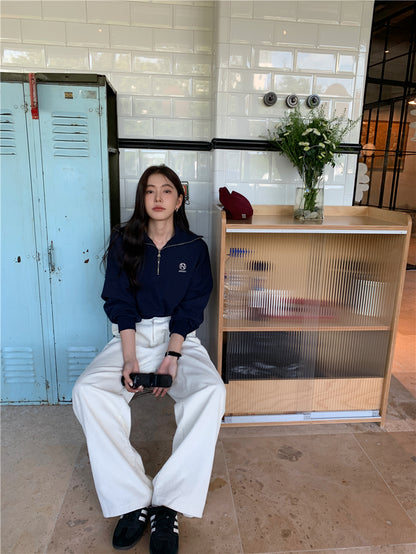 Wed. 復古美式 拉鍊翻領上衣