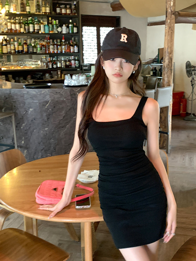 Fri. 副乳掰掰 遮肉珍妮連身裙 黑