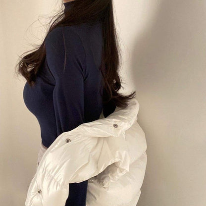 Mon. 韓女命定 百搭高領針織打底上衣 奶白/深藍/黑（加購不單售）