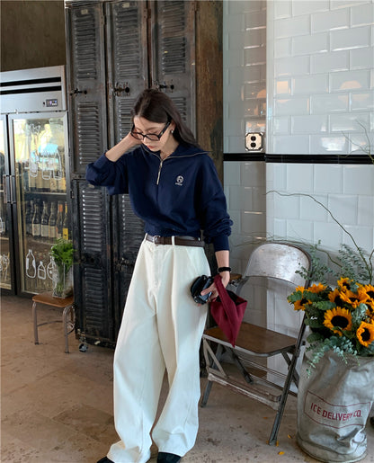 Wed. 復古美式 拉鍊翻領上衣