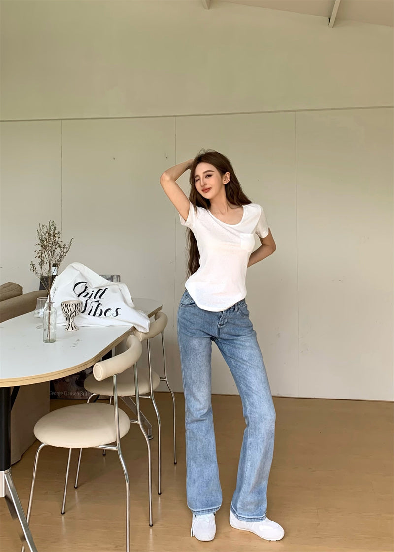 Fri. 慵懶美式基礎百搭口袋上衣 白