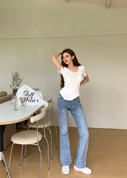 Fri. 慵懶美式基礎百搭口袋上衣 白