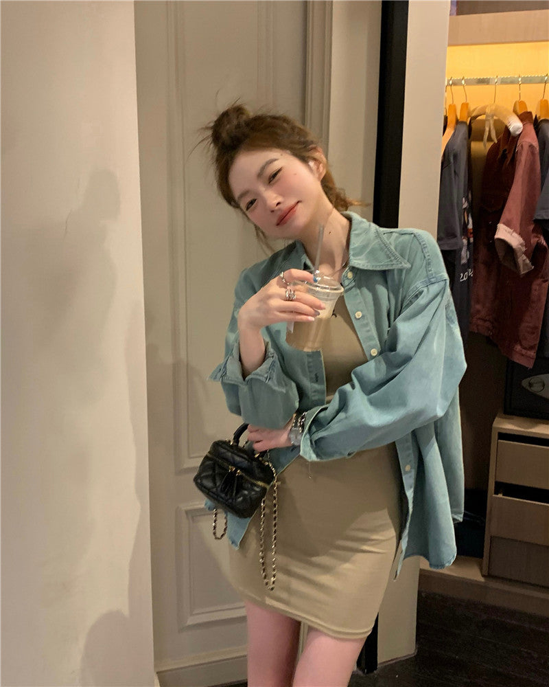 Wed. 純欲男友襯衫 & 撞色連身裙