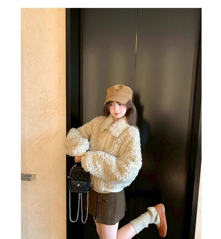 Thu. 韓系奶皮子保暖毛毛外套