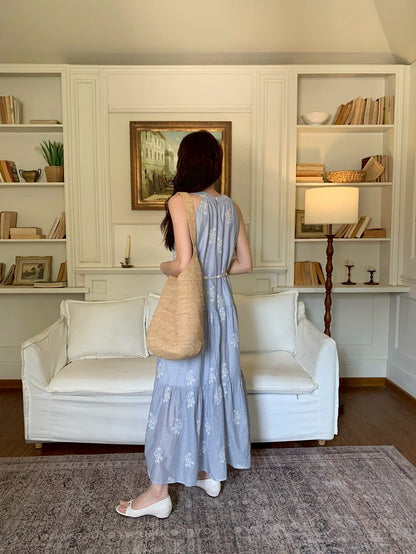 Mon. 濟州島歐膩海洋度假碎花長洋裝