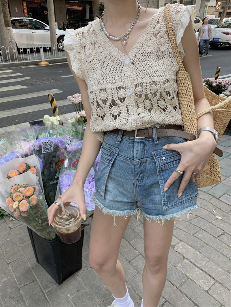 Sun. 度假編織縷空背心