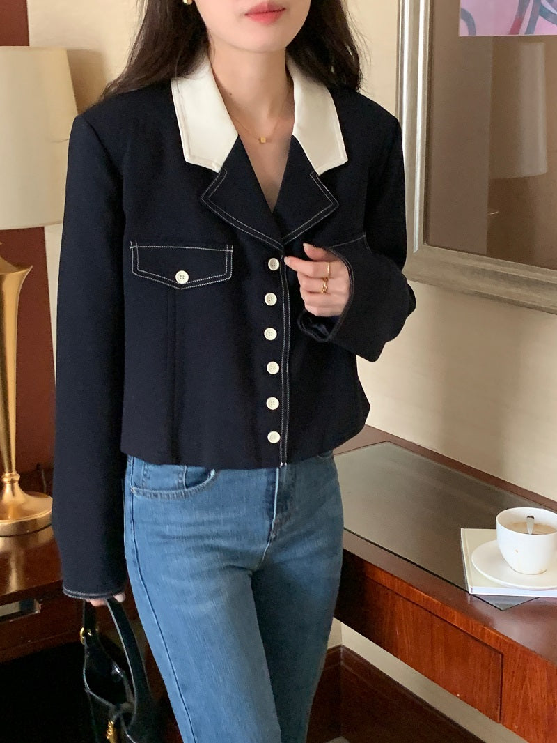 Sun. 撞色翻領miu感西裝外套