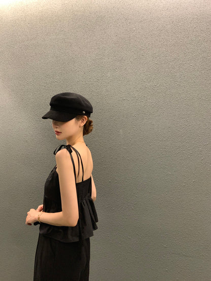Sun. 度假穿搭設計感綁帶背心 黑
