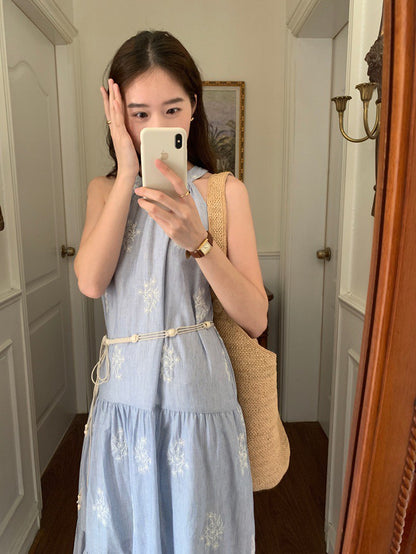 Mon. 濟州島歐膩海洋度假碎花長洋裝