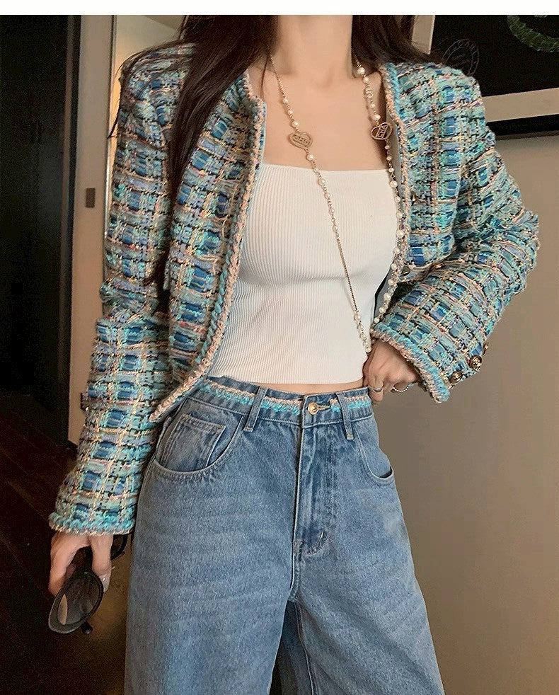 Tue. 聖西爾藍千金Cha*l手工坊秀款金絲外套