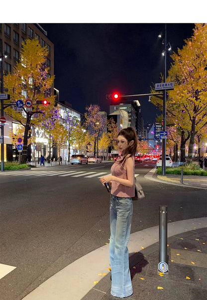 Tue. Oni小高領’’氣質麻花百搭針織背心 霧粉