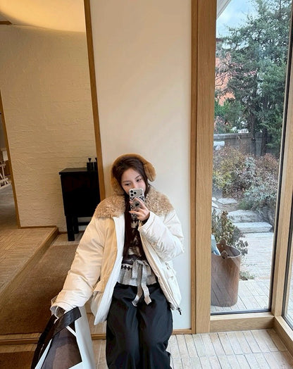 Mon. 冬日費爾島圓領羊毛花瓣針織背心