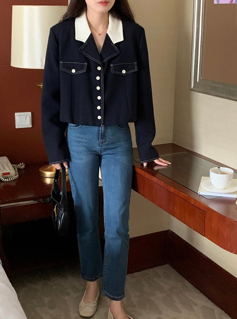 Sun. 撞色翻領miu感西裝外套