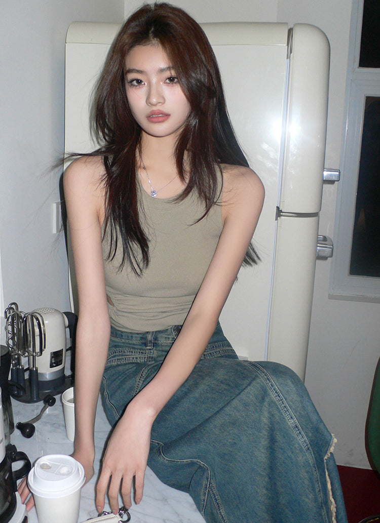 Sat. 重磅仿舊牛仔長裙